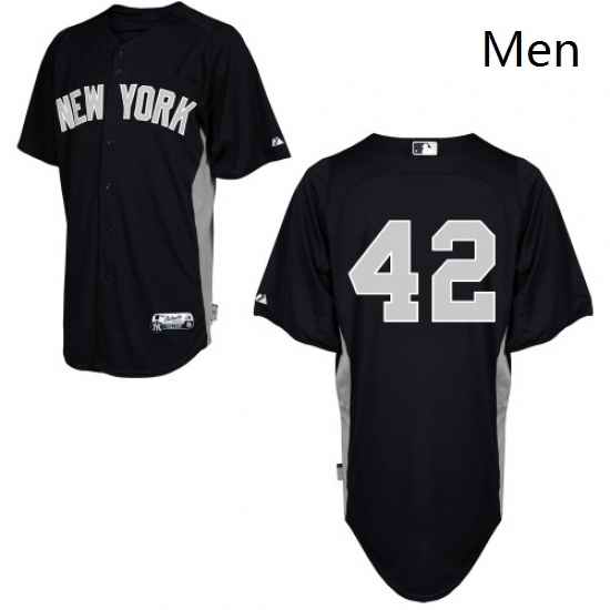 Mens Majestic New York Yankees 42 Mariano Rivera Replica Black 2011 Road Cool Base BP MLB Jersey